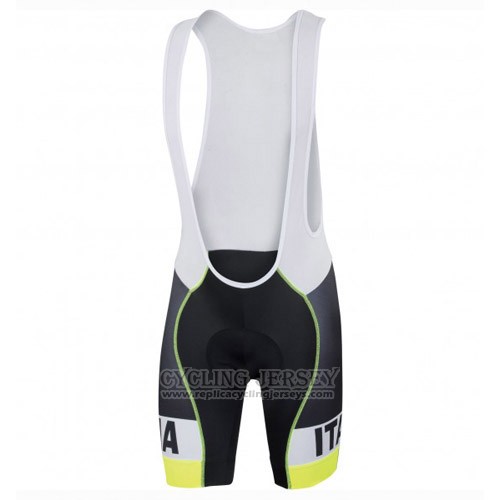 2016 Cycling Jersey Italy Black and Yellow Short Sleeve and Bib Short